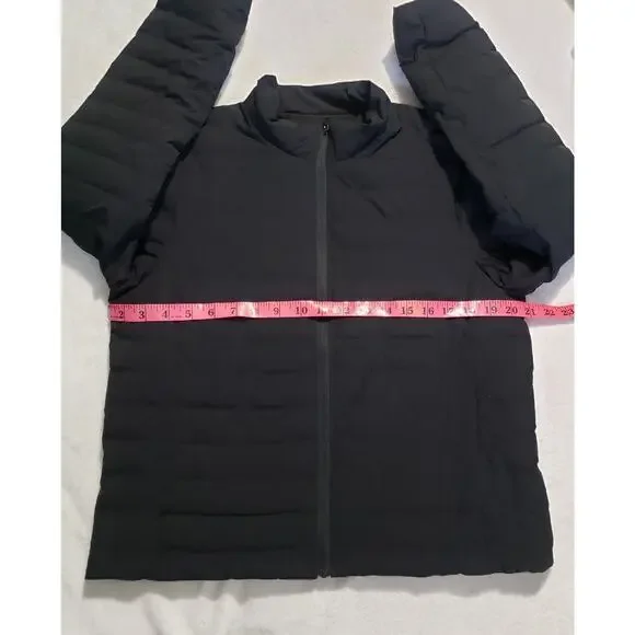 Ecru 100% Duck Down Padded Jacket Women's Medium Black Full Zip Lightweight - Picture 7 of 8